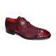 Fennix Italy "Landon" Burgundy Genuine Alligator / Italian Suede Leather Lace-Up Dress Shoes.